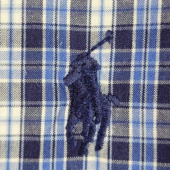 Polo Ralph Lauren Shirt Oxford Men's L Blue Plaid Long Sleeve Button Down - Picture 5 of 8
